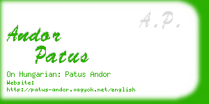 andor patus business card